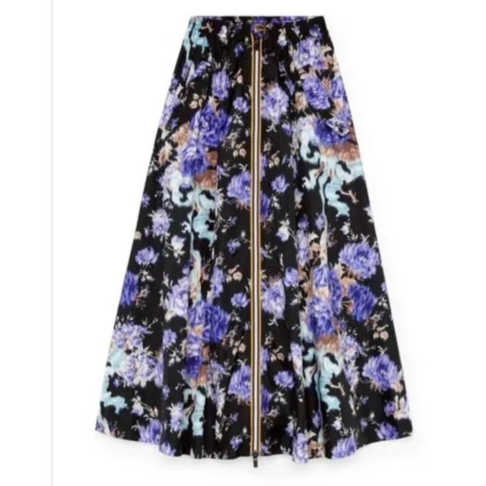 ULLA JOHNSON K-WAY Sz M Medium Floral Midi Skirt Rhea Ripstop - Picture 10 of 12